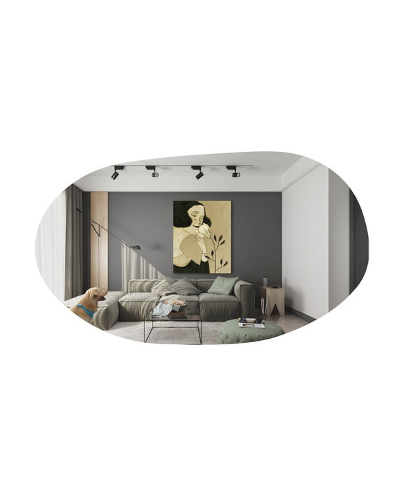 Hanah Home Espejo de Tocador Vanomi Negro